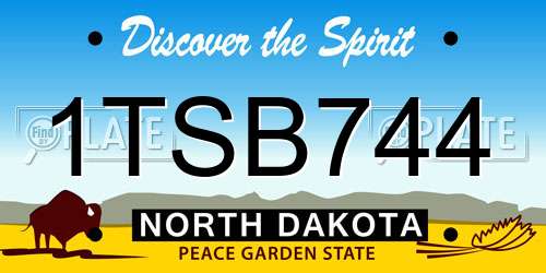 1TSB744 North Dakota License Plate