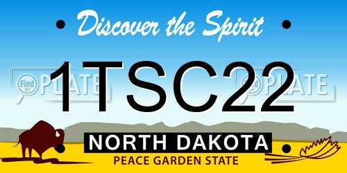 1TSC22 North Dakota License Plate