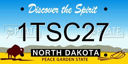 1TSC27 North Dakota License Plate
