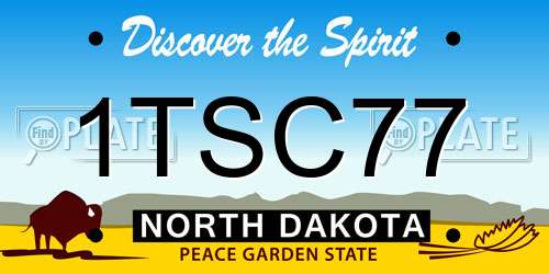 1TSC77 North Dakota License Plate