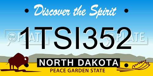 1TSI352 North Dakota License Plate