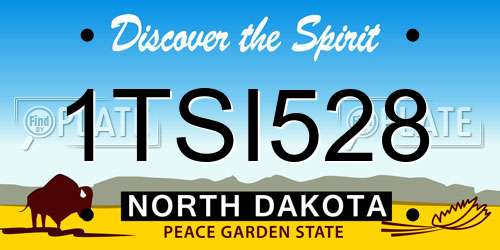 1TSI528 North Dakota License Plate