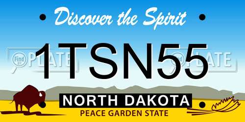 1TSN55 North Dakota License Plate