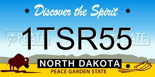 1TSR55 North Dakota License Plate
