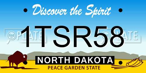 1TSR58 North Dakota License Plate