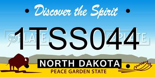 1TSS044 North Dakota License Plate