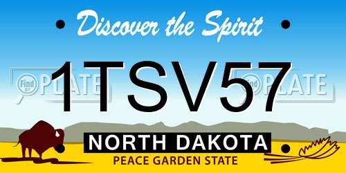 1TSV57 North Dakota License Plate