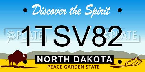 1TSV82 North Dakota License Plate