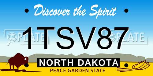 1TSV87 North Dakota License Plate