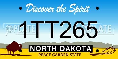1TT265 North Dakota License Plate