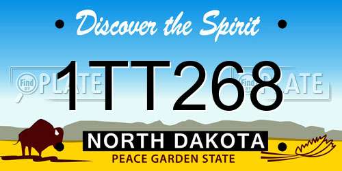 1TT268 North Dakota License Plate
