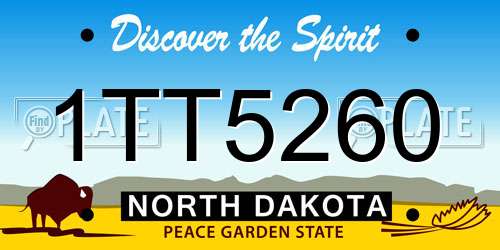 1TT5260 North Dakota License Plate
