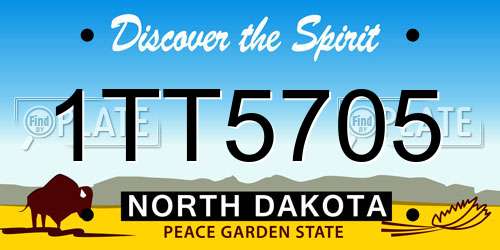 1TT5705 North Dakota License Plate