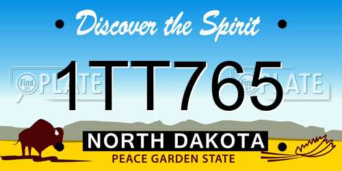 1TT765 North Dakota License Plate