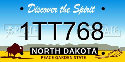 1TT768 North Dakota License Plate