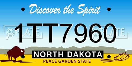 1TT7960 North Dakota License Plate
