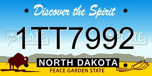 1TT7992 North Dakota License Plate