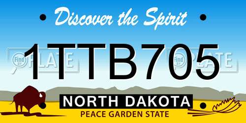 1TTB705 North Dakota License Plate
