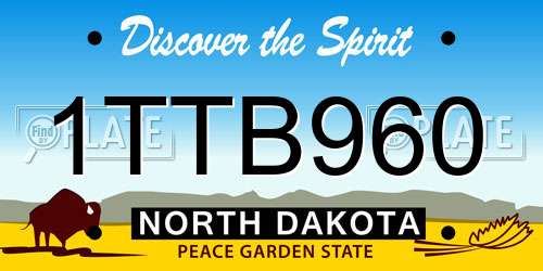 1TTB960 North Dakota License Plate