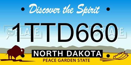 1TTD660 North Dakota License Plate