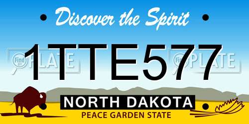 1TTE577 North Dakota License Plate