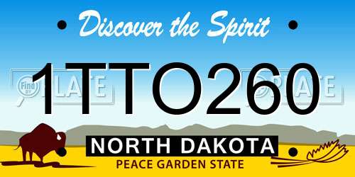 1TTO260 North Dakota License Plate