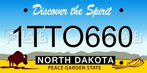 1TTO660 North Dakota License Plate