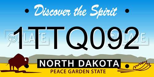 1TTQ092 North Dakota License Plate
