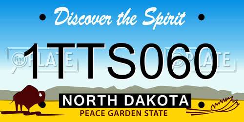 1TTS060 North Dakota License Plate