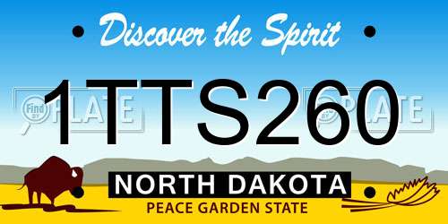 1TTS260 North Dakota License Plate