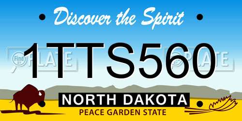 1TTS560 North Dakota License Plate