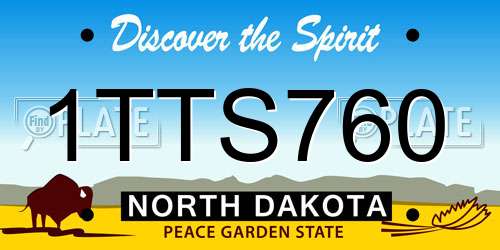 1TTS760 North Dakota License Plate