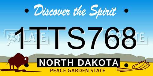 1TTS768 North Dakota License Plate
