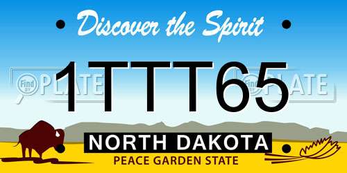 1TTT65 North Dakota License Plate