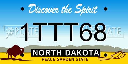 1TTT68 North Dakota License Plate