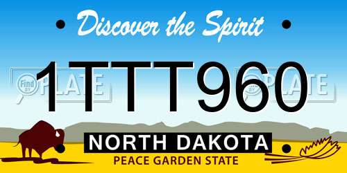 1TTT960 North Dakota License Plate