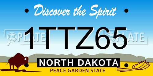 1TTZ65 North Dakota License Plate