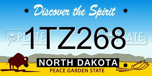 1TZ268 North Dakota License Plate