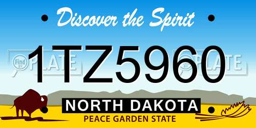 1TZ5960 North Dakota License Plate