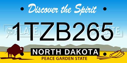 1TZB265 North Dakota License Plate
