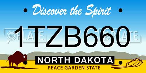 1TZB660 North Dakota License Plate