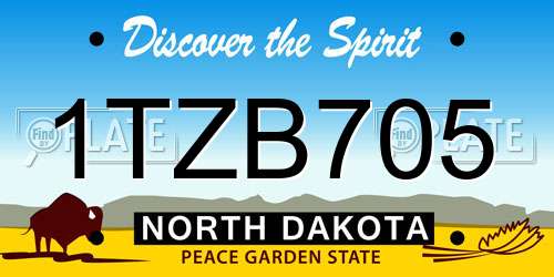 1TZB705 North Dakota License Plate