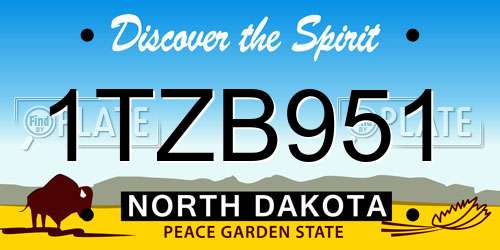 1TZB951 North Dakota License Plate