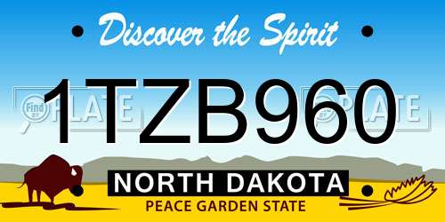1TZB960 North Dakota License Plate