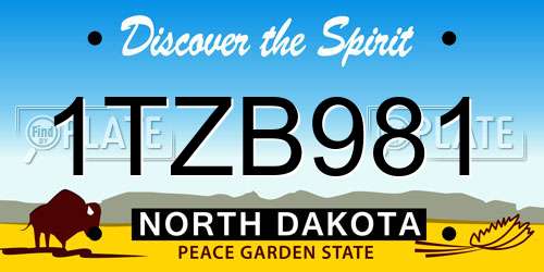 1TZB981 North Dakota License Plate