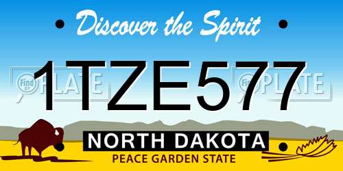 1TZE577 North Dakota License Plate