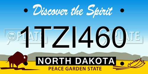 1TZI460 North Dakota License Plate