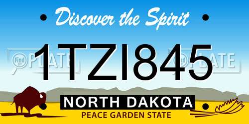 1TZI845 North Dakota License Plate