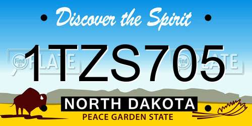 1TZS705 North Dakota License Plate