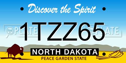 1TZZ65 North Dakota License Plate